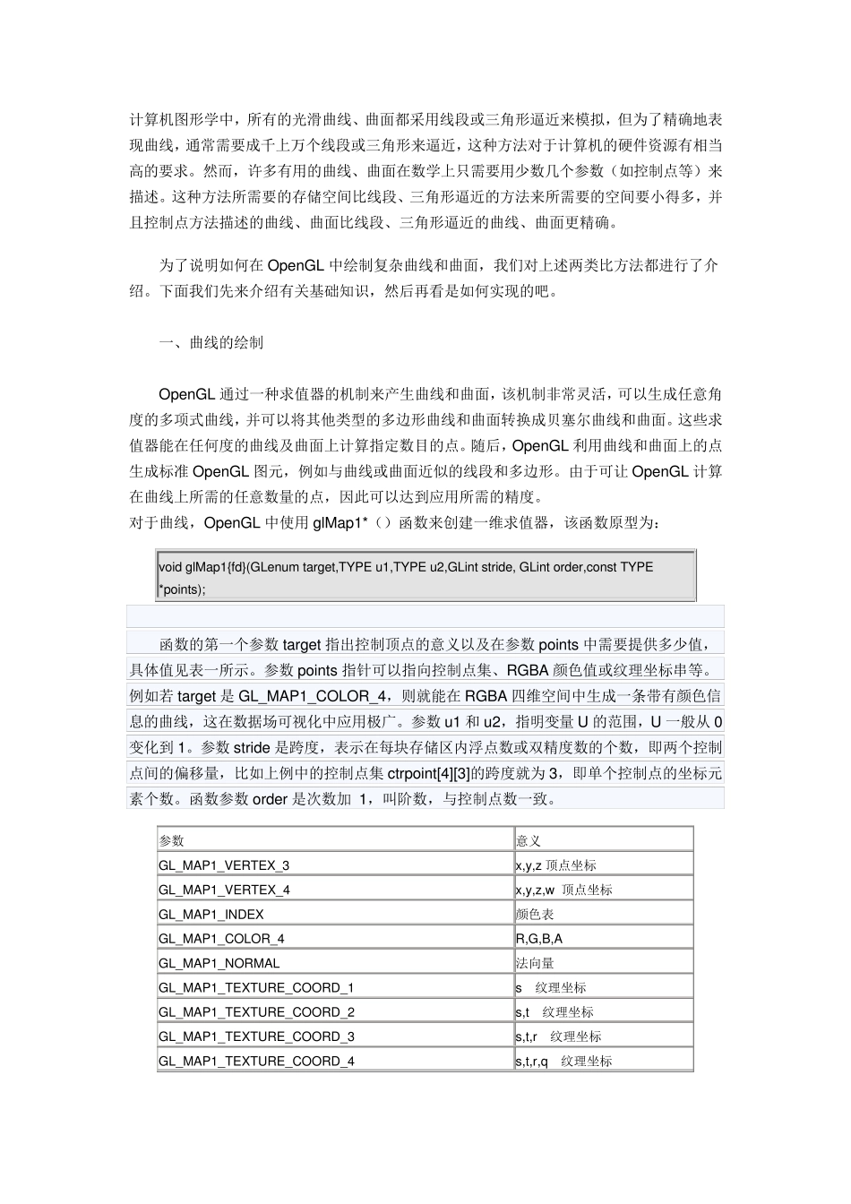 OpenGL之曲线和曲面_第1页