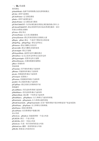 OpenGL函数查询