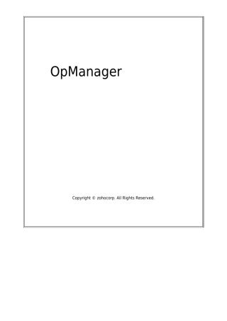 OpManager软件产品操作手册新版