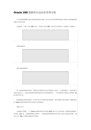 oracle10g数据库自动内存管理分析