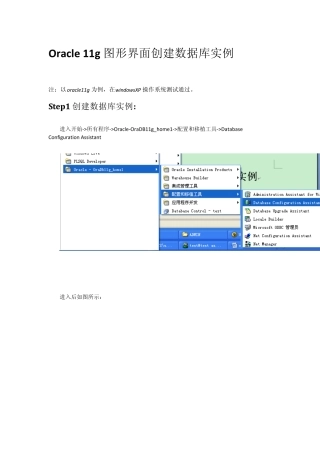 Oracle11g图形界面创建数据库实例