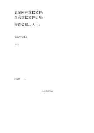 Oracle11g表空间和数据文件常用