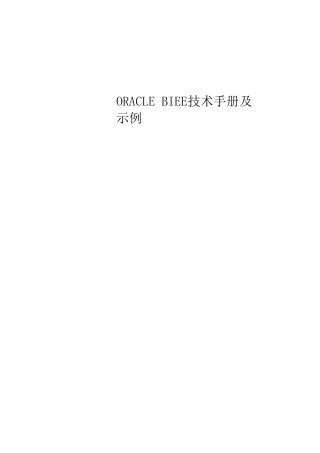 ORACLEBIEE技术手册及示例