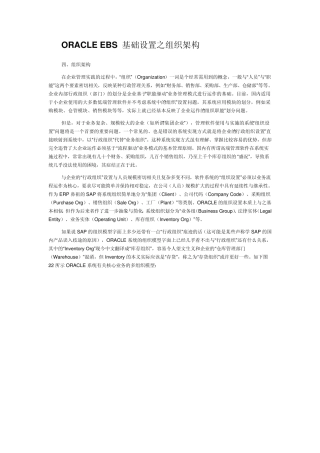 ORACLEEBS基础设置之组织架构