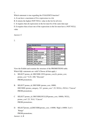 OracleOCP11g考试题库