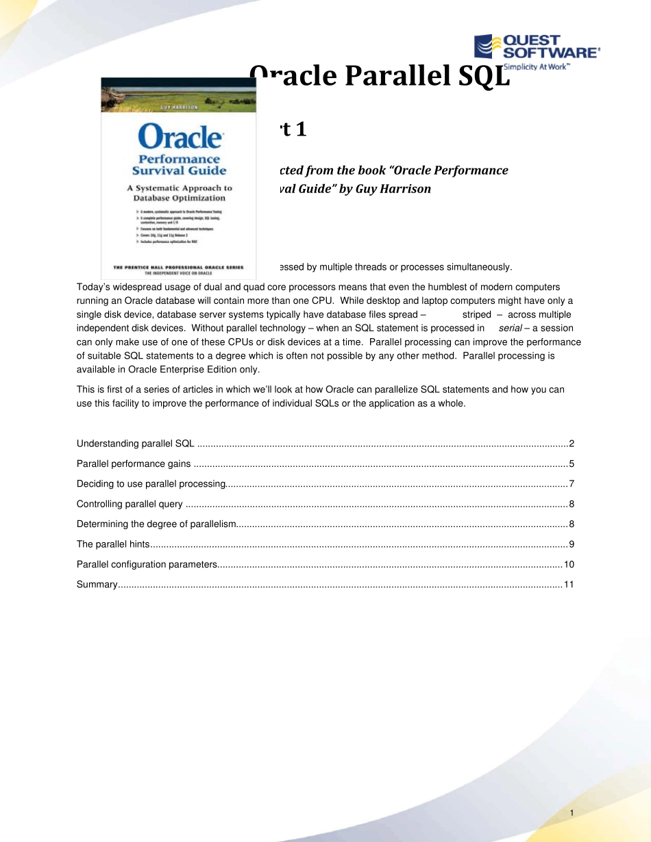 OracleParallelSQL并行处理1_深入原理介绍_第1页