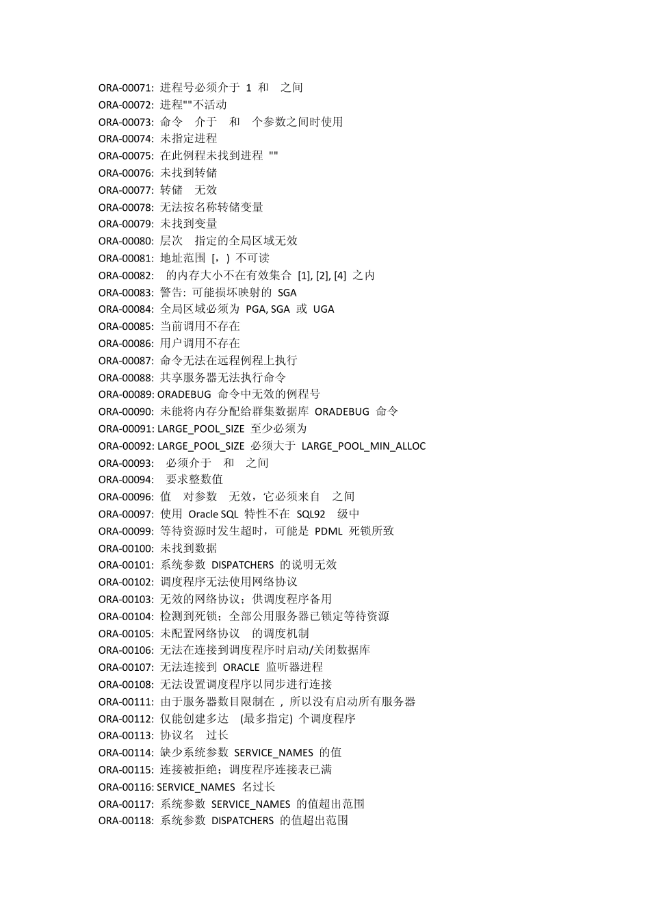 oracle报错的详细列表_第2页