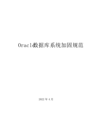 Oracle数据库系统加固规范V0.2