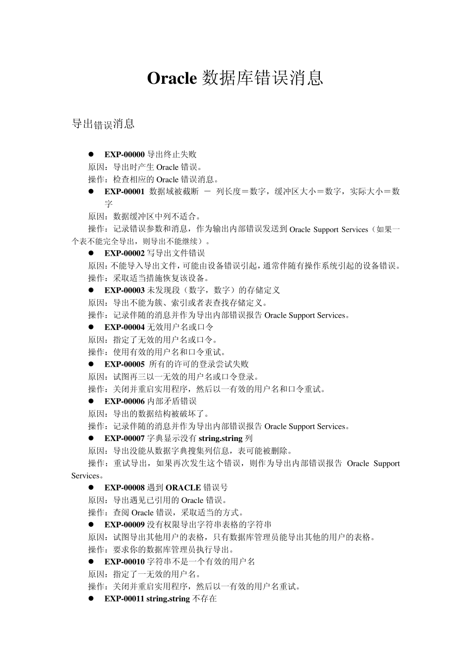 Oracle数据库错误消息_第1页