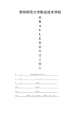 oracle设计报告