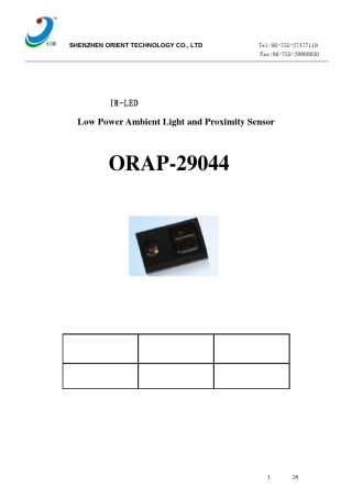 ORAP29044三合一光线与距离传感器规格书