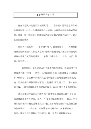 P2P终结者使用方法