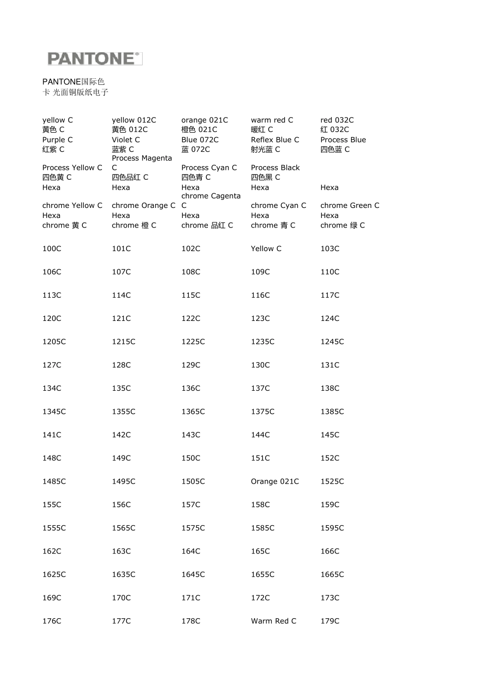 PANTONE国际色卡_第1页