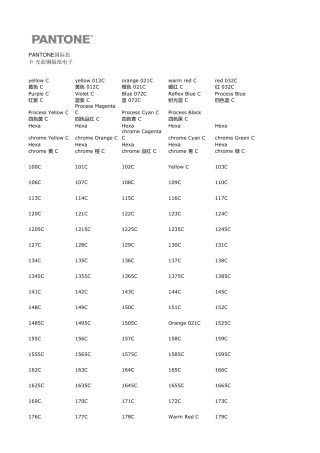 PANTONE国际色卡