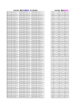 Pantone塑胶透明色+RAL色号