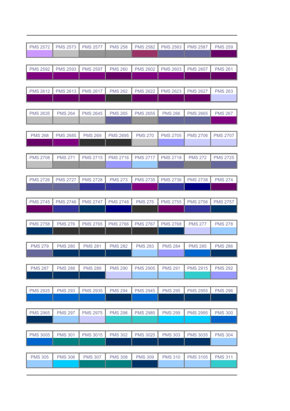 Pantone色卡图表作为印刷的PMS颜色_第3页