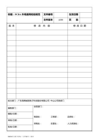 PCBA(SMT)外观检验判定标准1