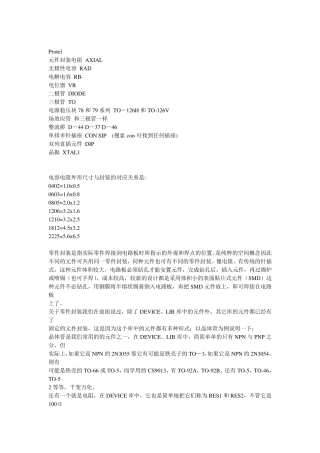 PCB封装命名规则