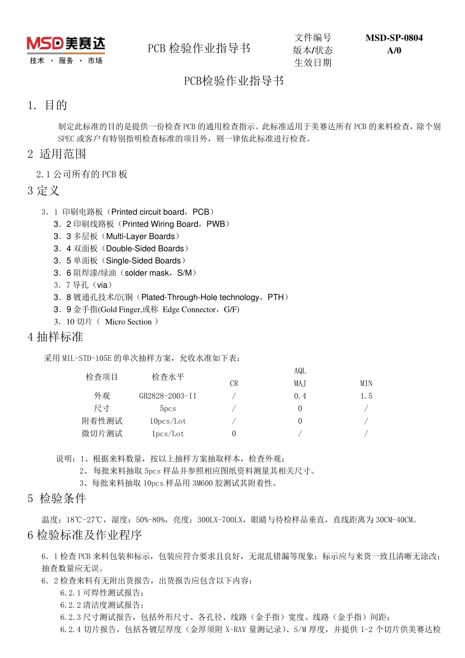 PCB检验作业指导书_第1页