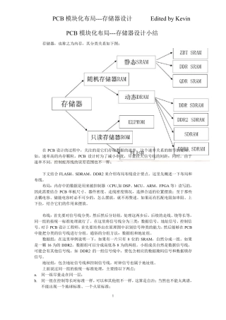 PCB模块化布局存储器设计小结