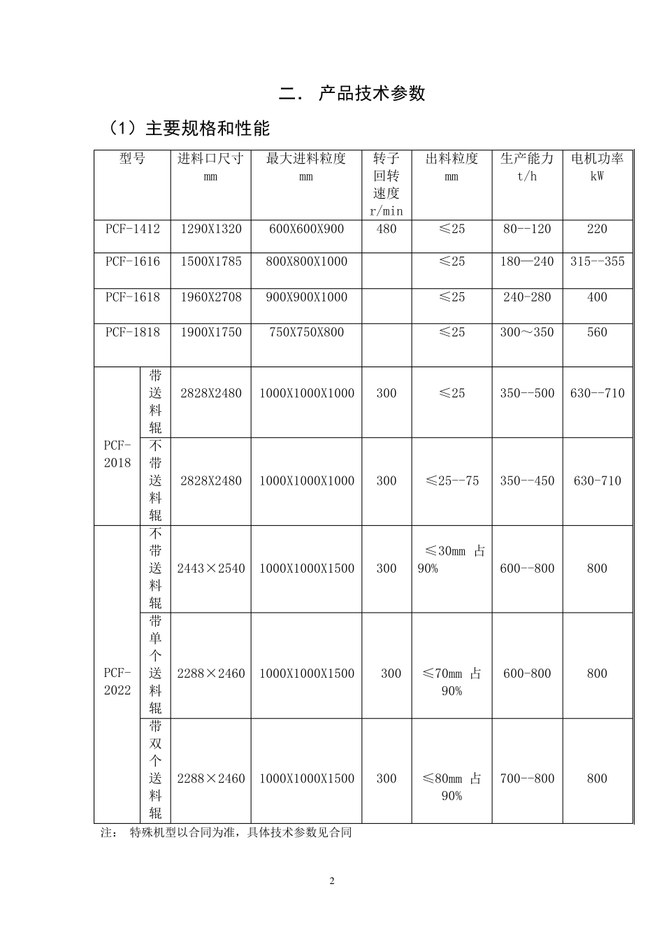 PCF系列单段锤式破碎机1_第2页