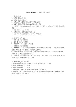 PCHunter_free(手工杀毒辅助工具)使用说明
