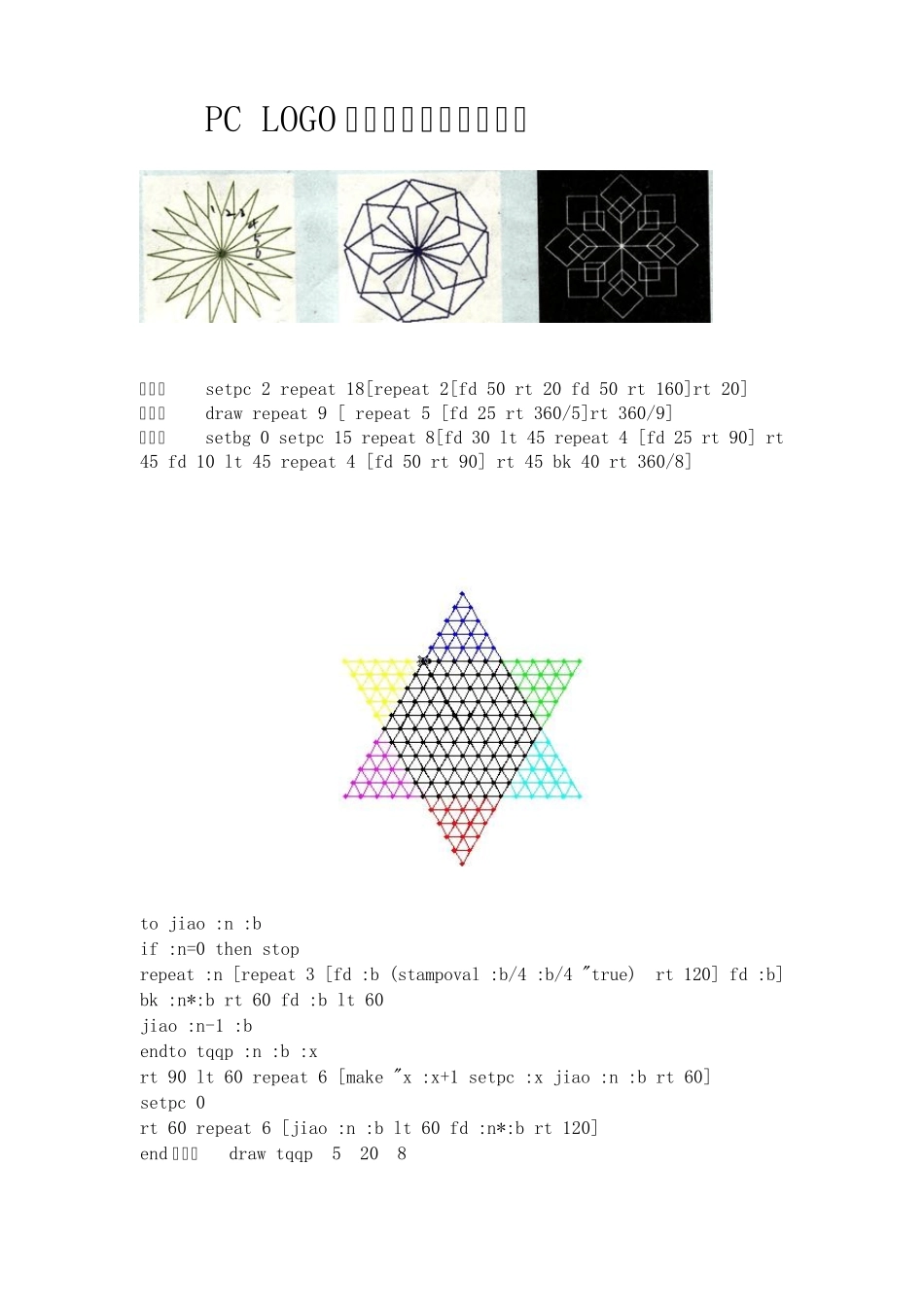 PCLOGO精美图案及其相应程序_第1页