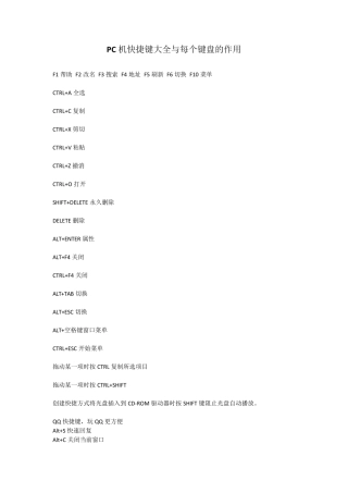 PC机快捷键大全