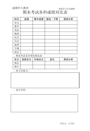 中小学生暑假学习计划表格