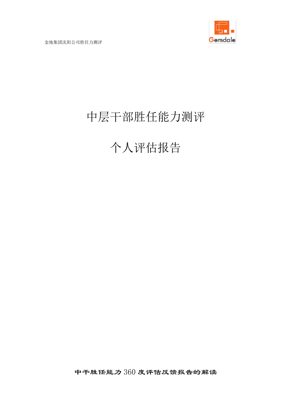中层干部胜任能力测评个人评估报告_第1页