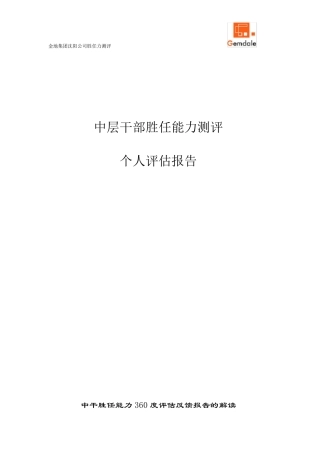 中层干部胜任能力测评个人评估报告