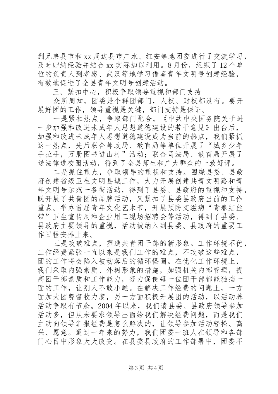 在全市共青团工作会议上的典型发言材料_第3页