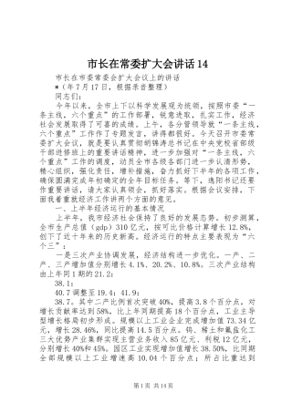 市长在常委扩大会讲话14