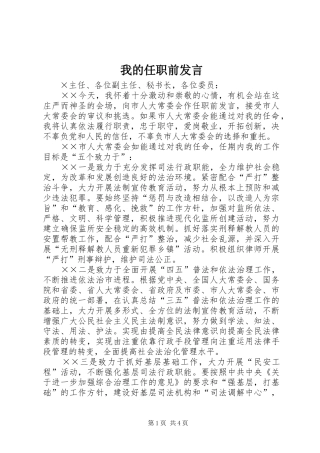 我的任职前发言
