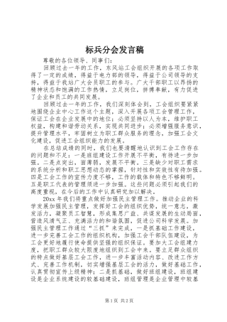 标兵分会发言稿