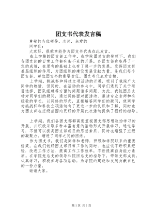 团支书代表发言稿