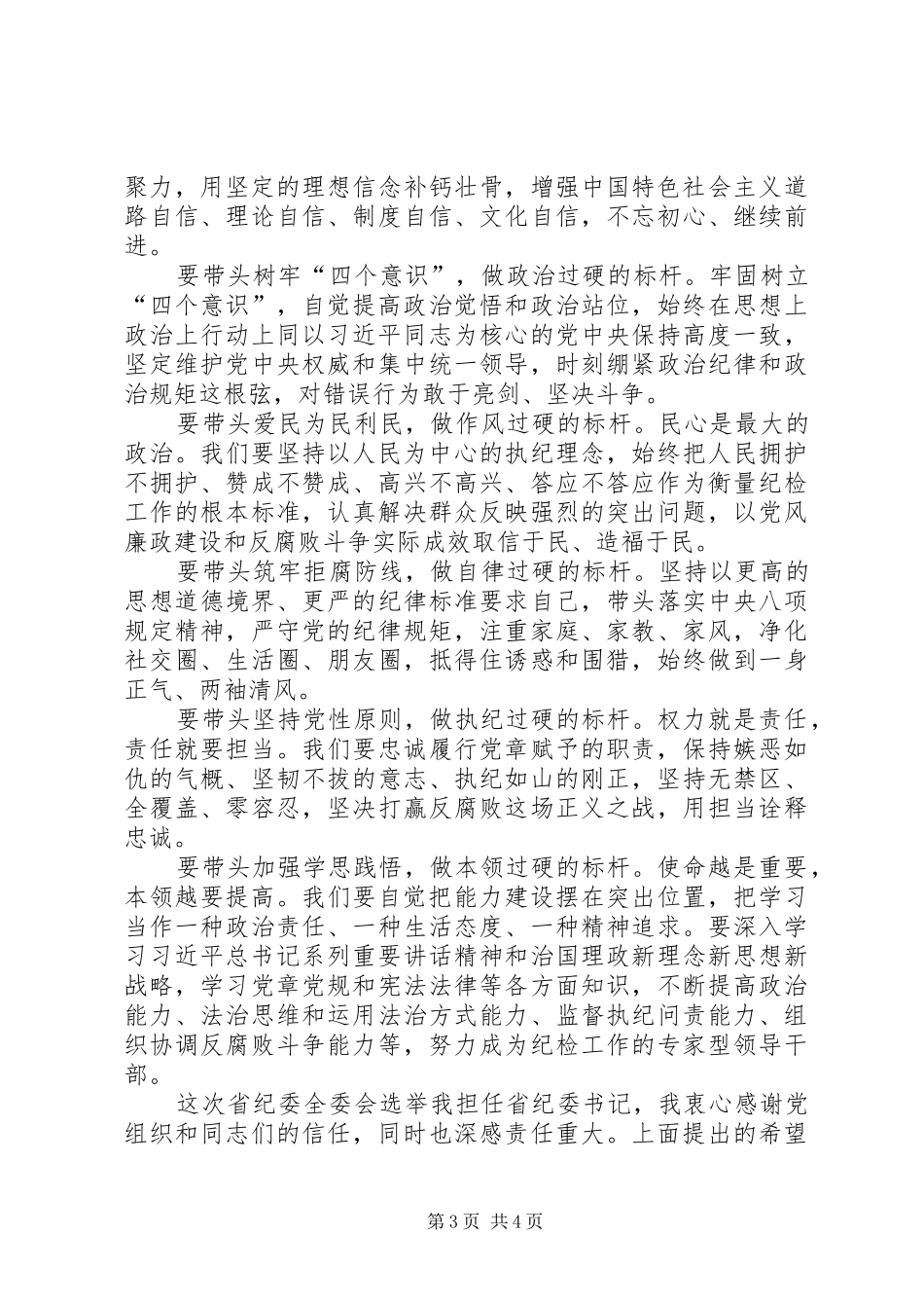 纪委书记就职表态发言_第3页