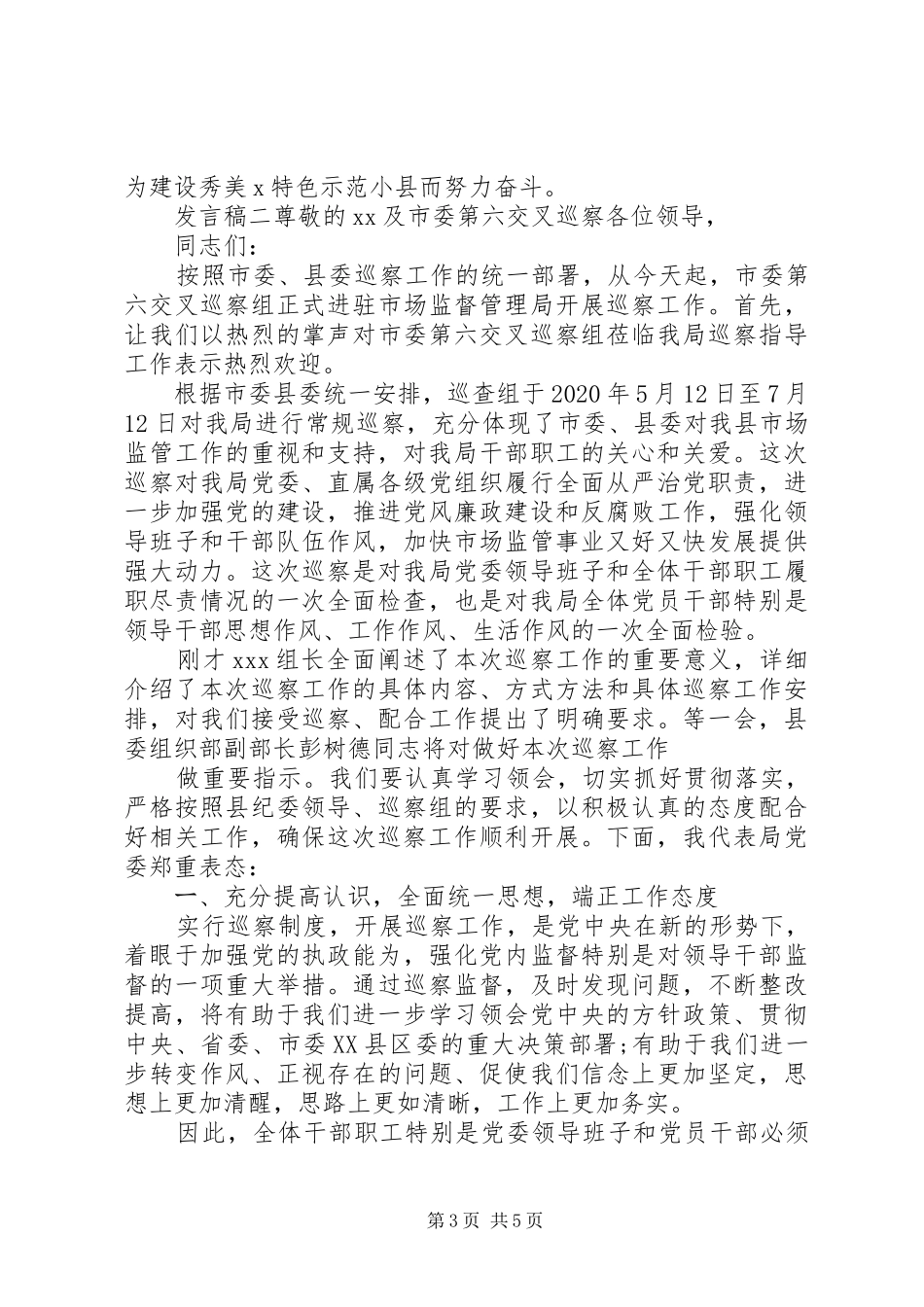 第二巡察组巡查表态发言稿_第3页