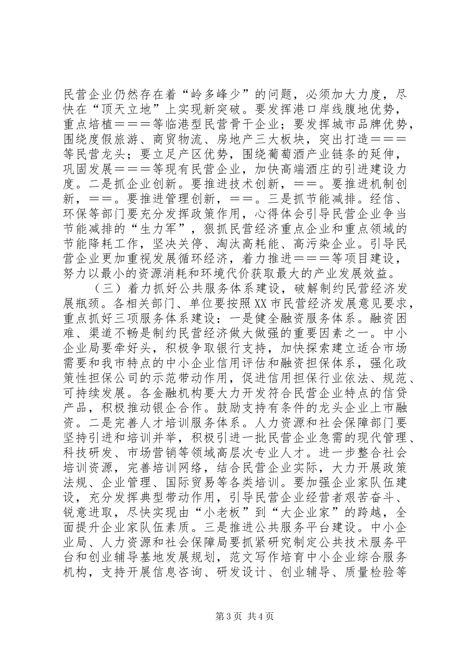 全省促进民营经济发展大会结束后领导讲话_第3页