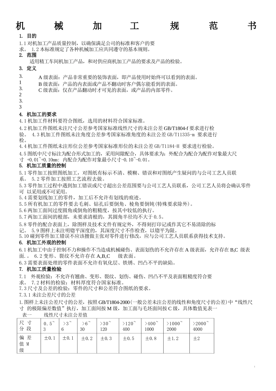 机械加工通用技术规范_第1页