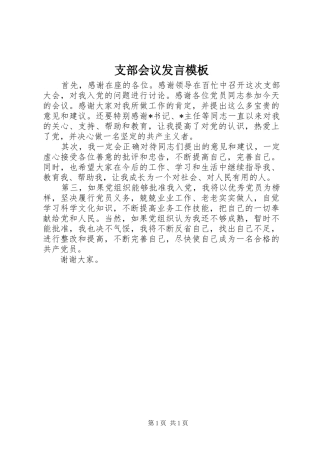 支部会议发言模板