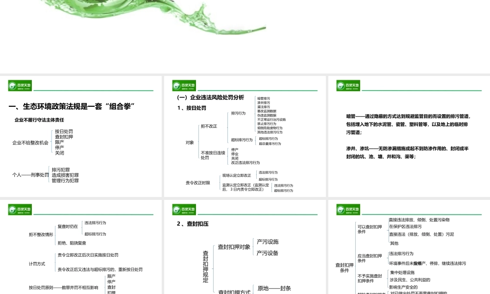 企业环保法规政策培训