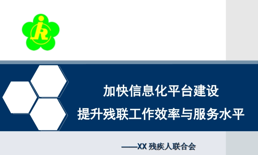 加快信息化平台建设,提升残联工作效率与服务水平