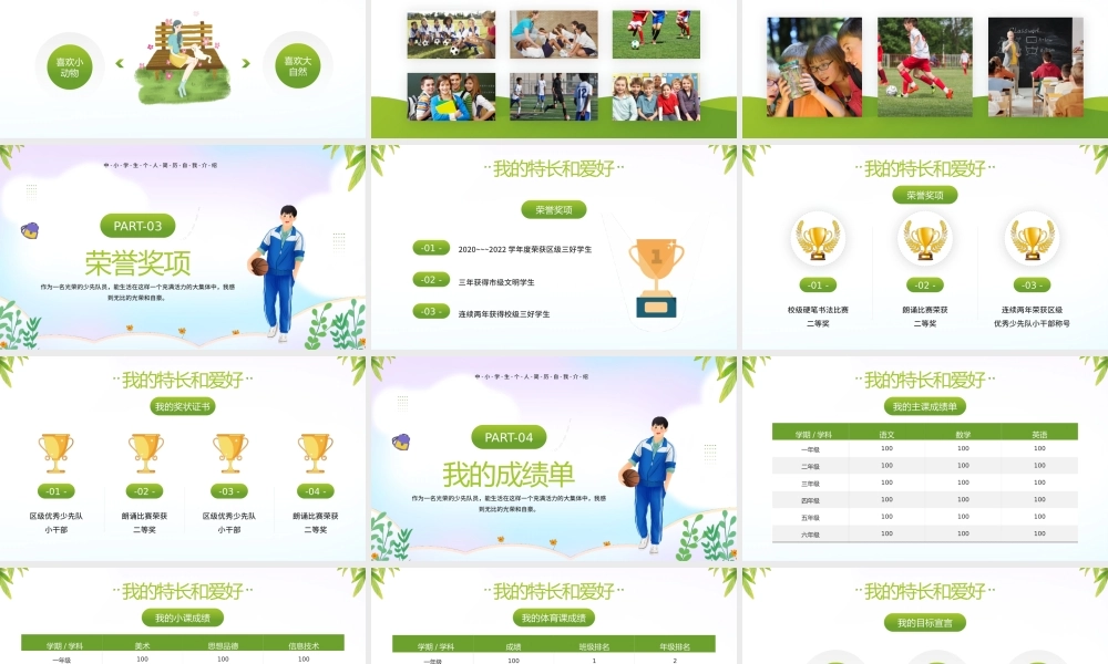 中小学生简历--自我介绍