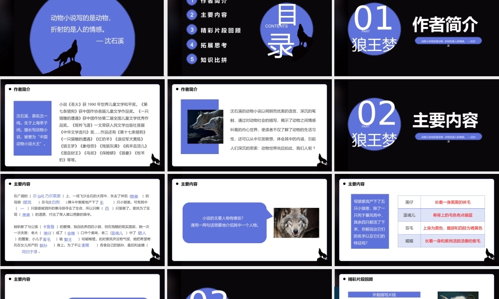 X狼王梦读书交流会课件