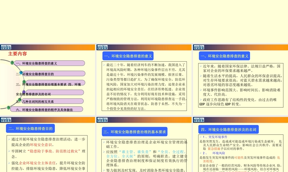 企业环境安全隐患排查方法