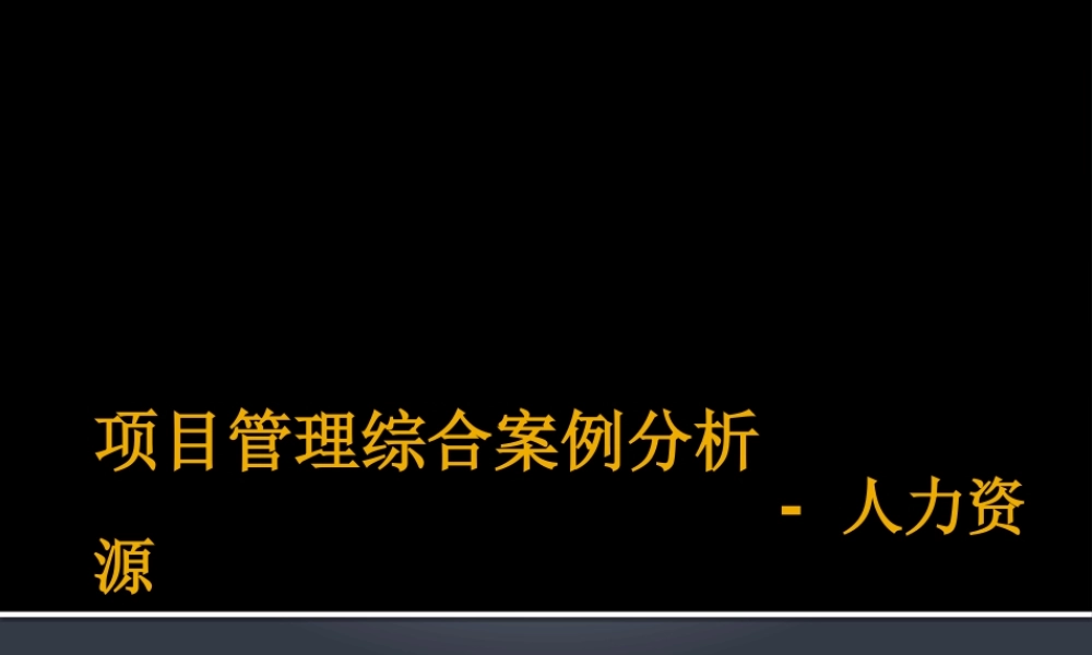 项目案例分析-人力资源