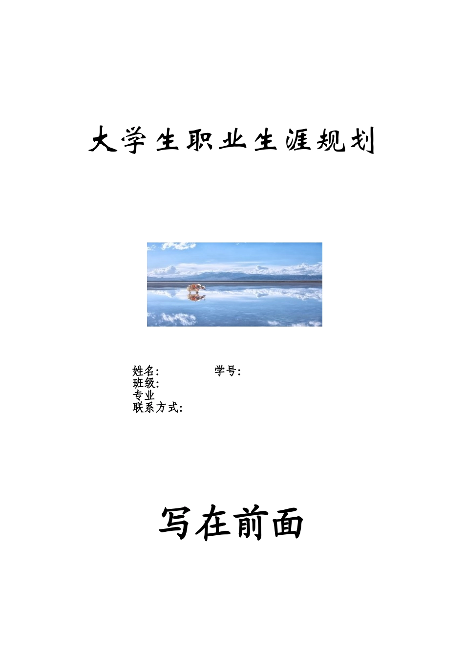 大学生职业生涯规划模版内容完整Word文档_第1页