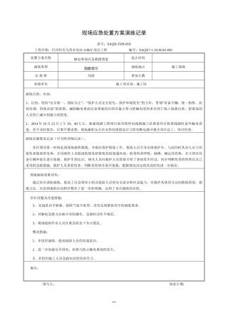现场应急处置方案演练记录