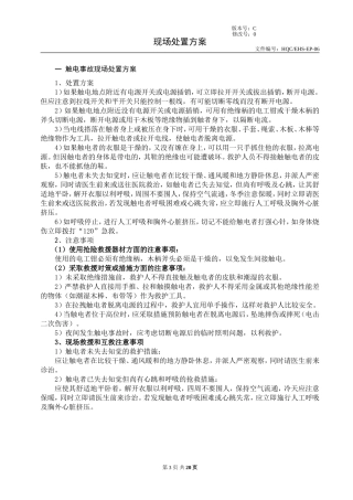 常见常用事故现场处置方案汇编